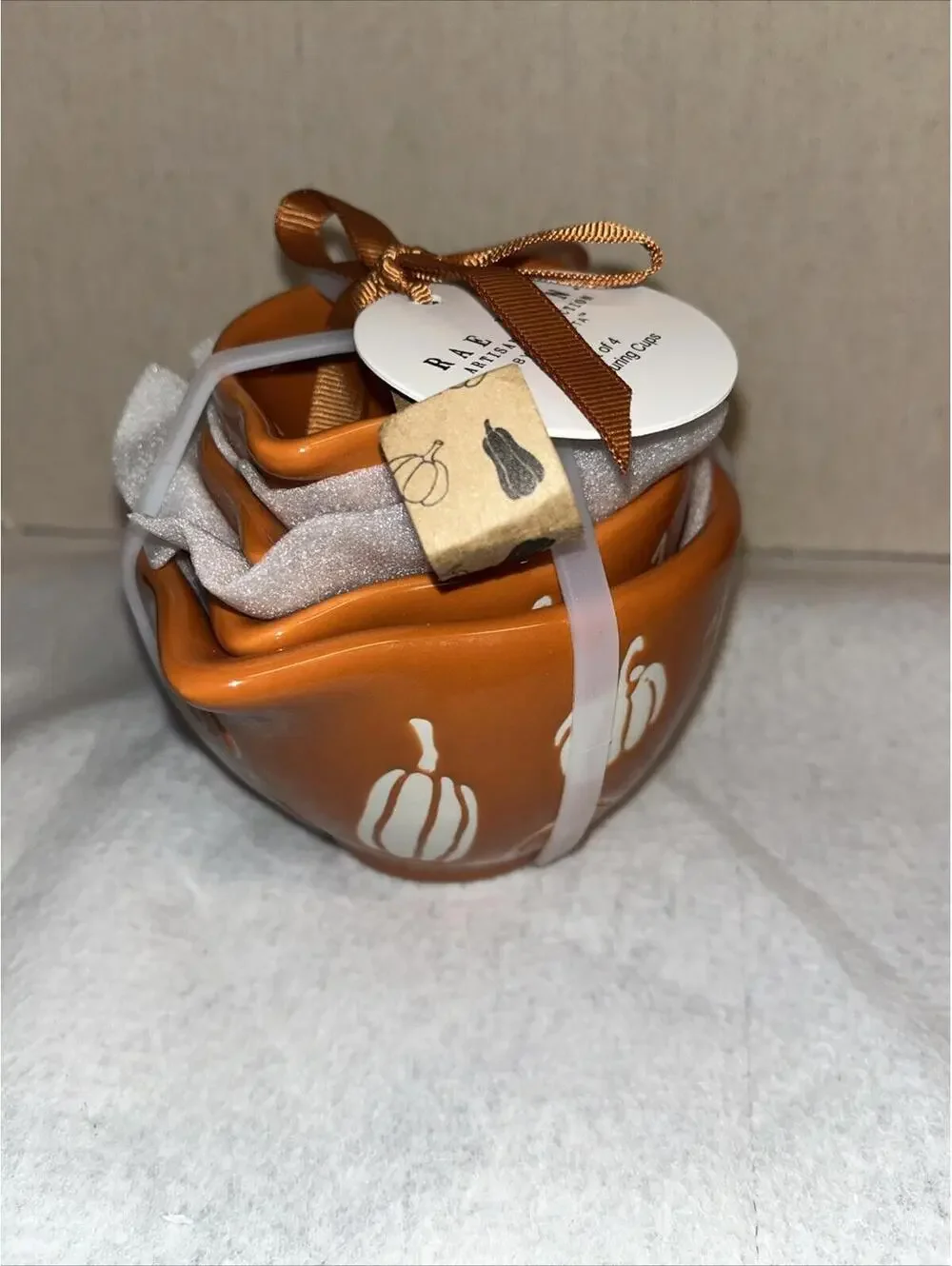 Rae Dunn Pumpkin Set of 4 Measuring Cups-1/4c, 1/2c, 1&1/2c & 1 cup